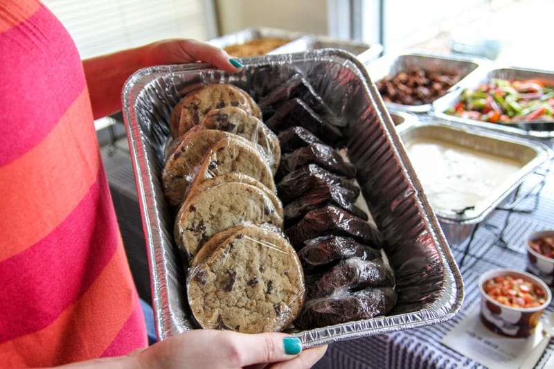 Let's not forget dessert with cookies and brownies from Qdoba catering