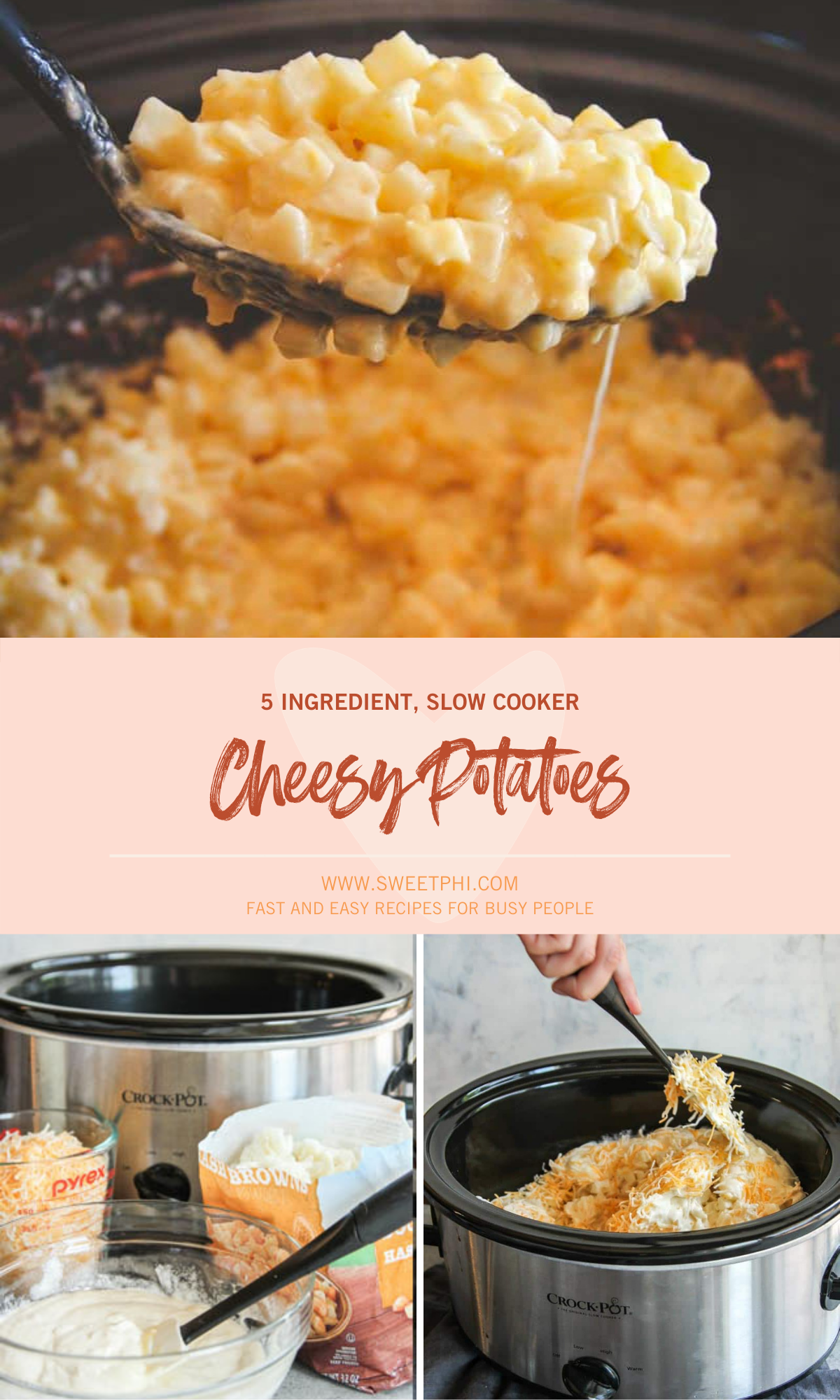 5 Ingredient Slow Cooker Cheesy Potatoes 