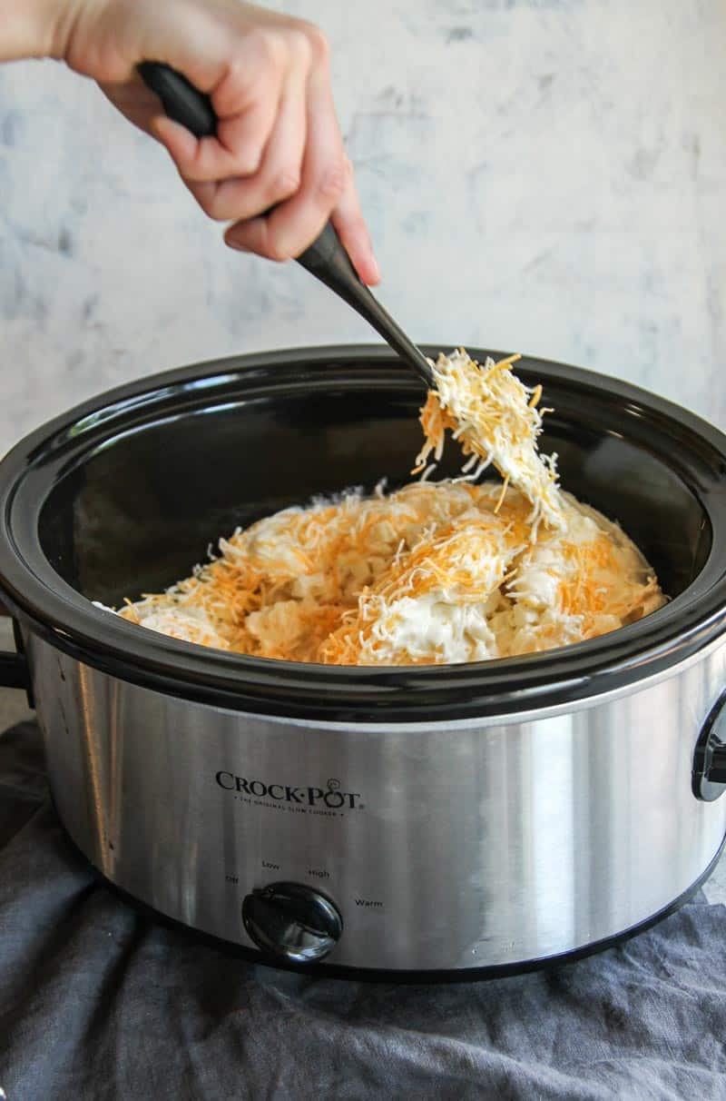 Cheesy potatoes in slow cooker