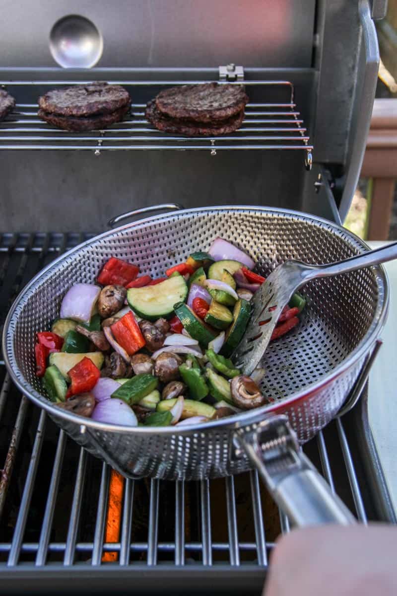 Grilled side dish in grill pan