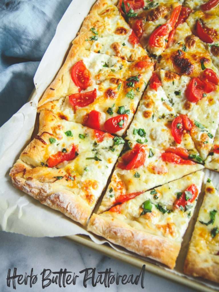 The best ever Fresh herb butter and cheese flatbread