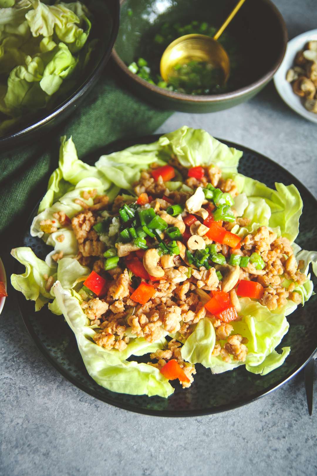 Easy Healthy Asian Ground Turkey Lettuce Wrap Salad Sweetphi