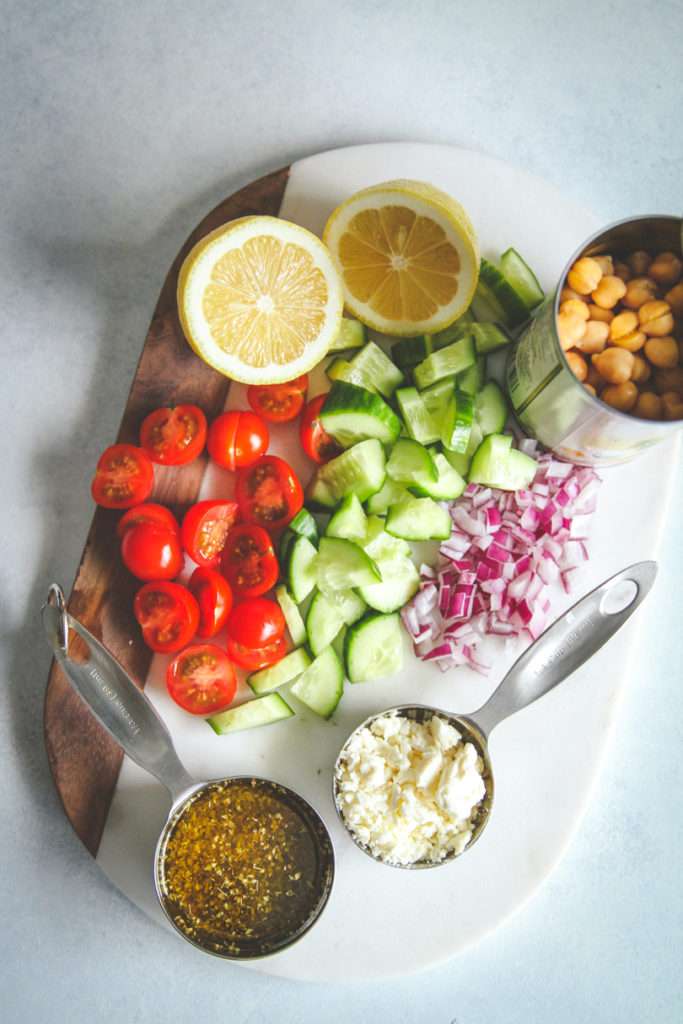 The best tasting greek chickpea salad in a jar