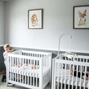 Twins and a toddler shared room, three kids shared room, three kids shared bedroom