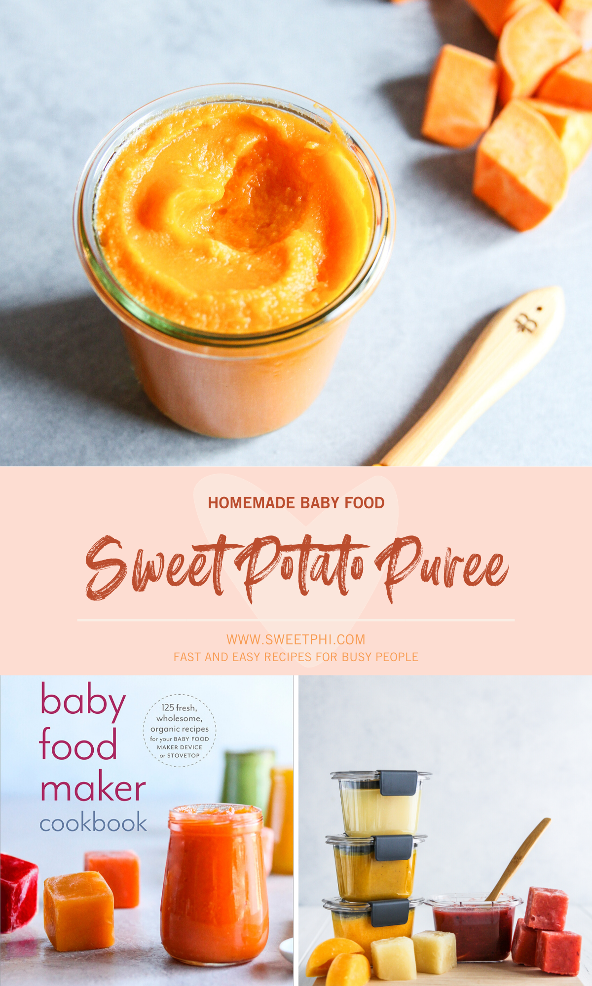 Homemade sweet potato puree for baby food or to use in other recipes
