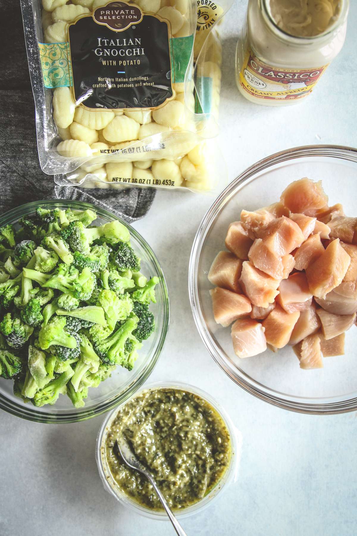 5 Ingredient chicken gnocchi with alfredo pesto