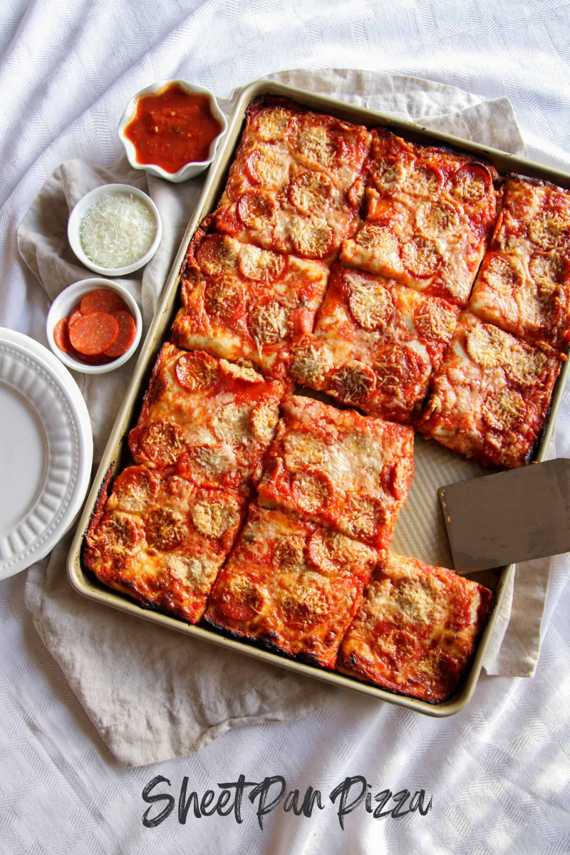 Sicilian Pizza Recipe for crispy sheet pan pizza (How to make pan pizza)