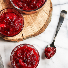 Classic cranberry sauce recipe, from the back of the bag.