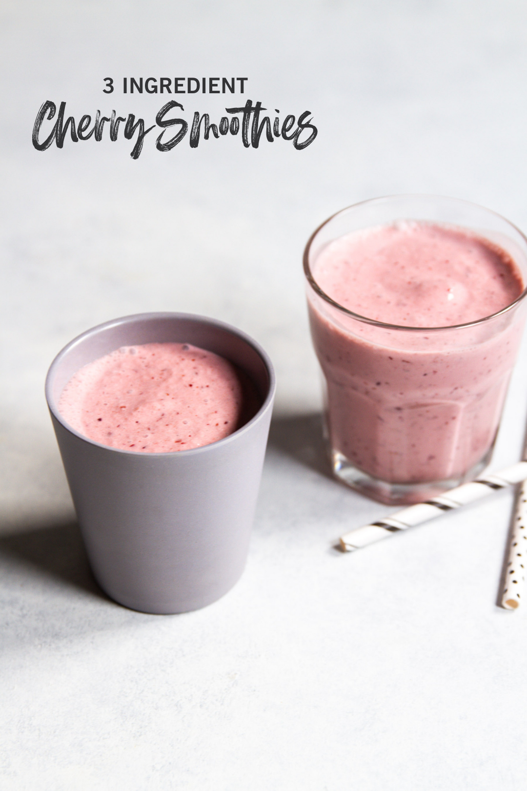 3 ingredient cherry smoothies for kids and adults