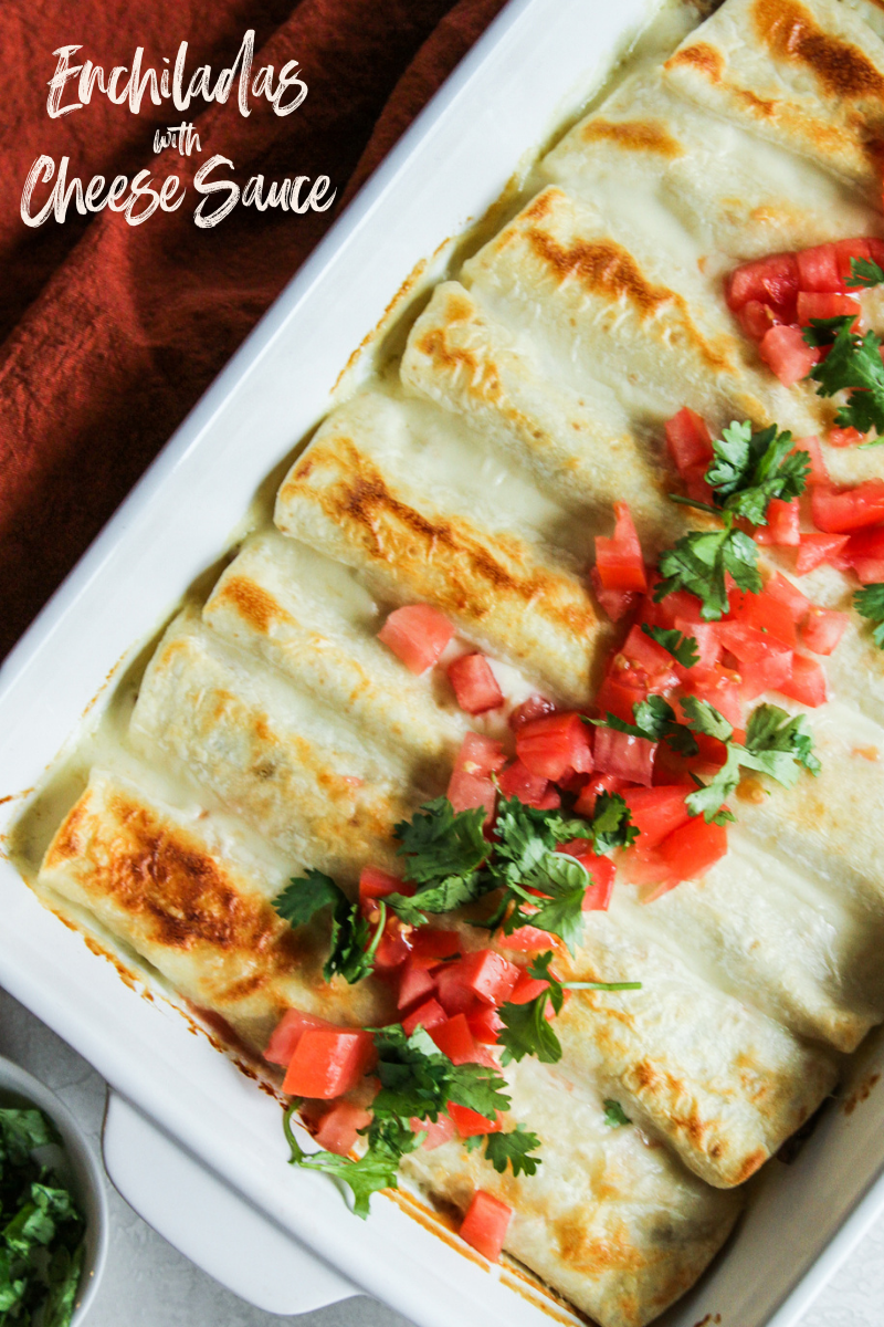 Enchiladas in white pan