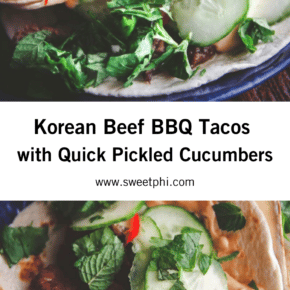 Korean Beef BBQ Tacos with Quick Pickled Cucumbers