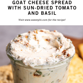 5 Ingredient Goat Cheese Spread with Sun-dried Tomato and Basil