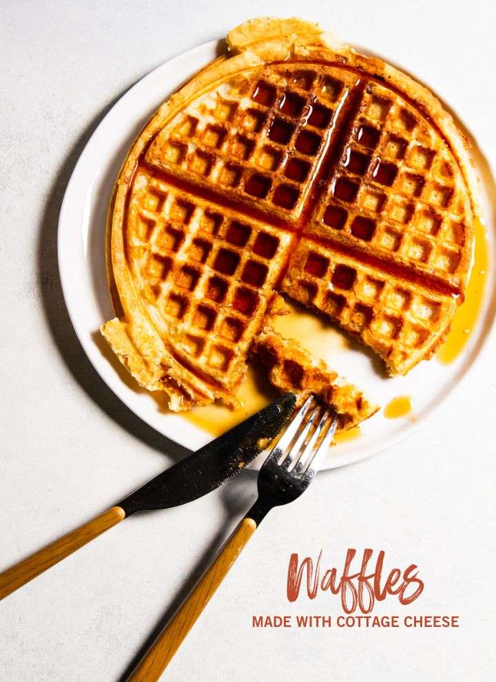 waffles made with cottage cheese on a plate