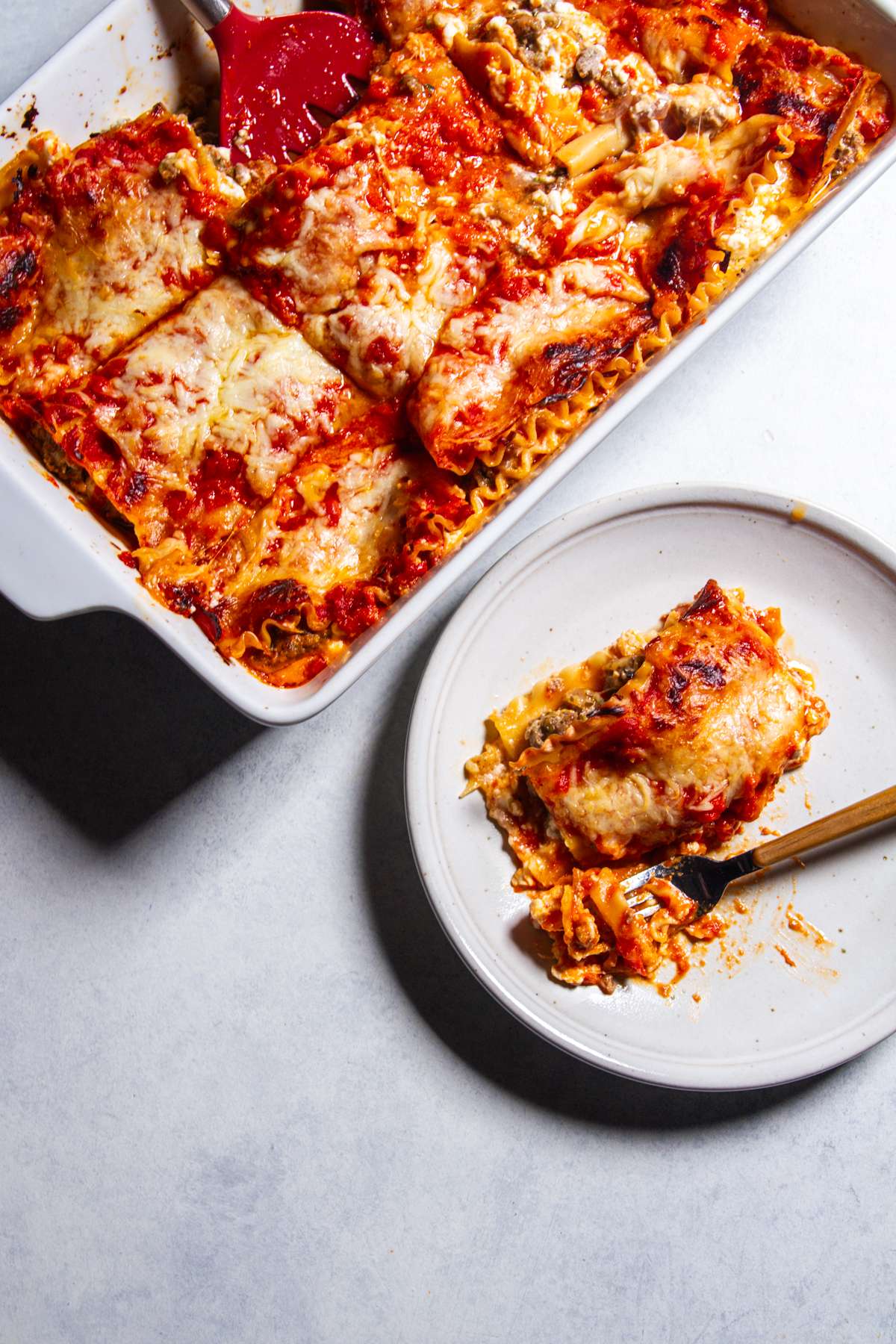 Lasagna made with cottage cheese