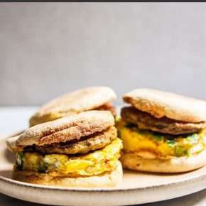 Chicken Sausage Breakfast Sandwiches